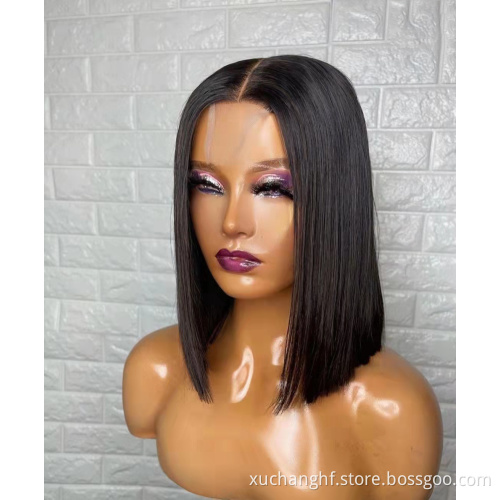 2X6 4X4 human hair bob closure wigs wholesale brazilian straight lace closure wigs